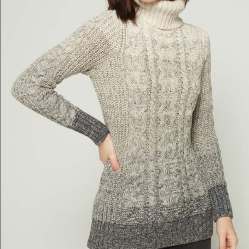 GAP Chunky Knit Turtleneck Ombré Sweater